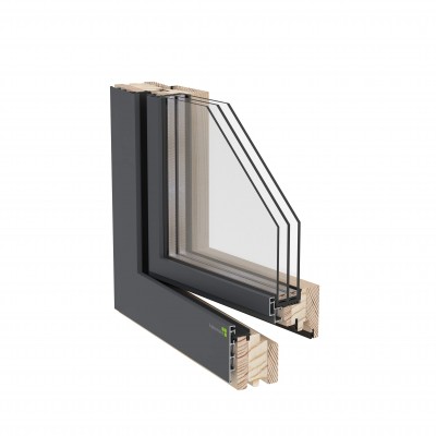 Window wooden - aluminum profile 68, profile 78 